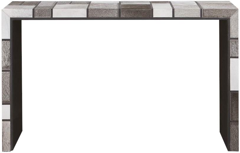Console BUNGALOW 5 MONDRIAN Modern Contemporary Gray Black Hair On Hide Tiles-Image 2