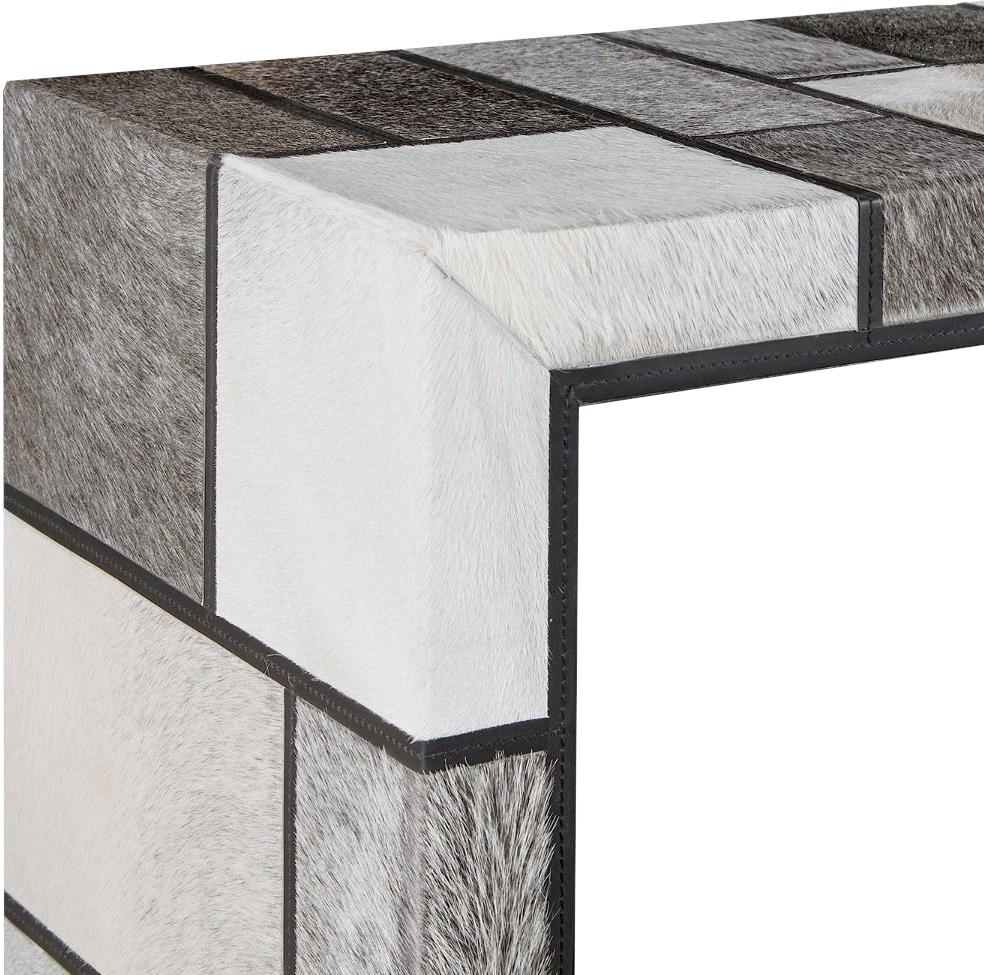 Console BUNGALOW 5 MONDRIAN Modern Contemporary Gray Black Hair On Hide Tiles-Image 3