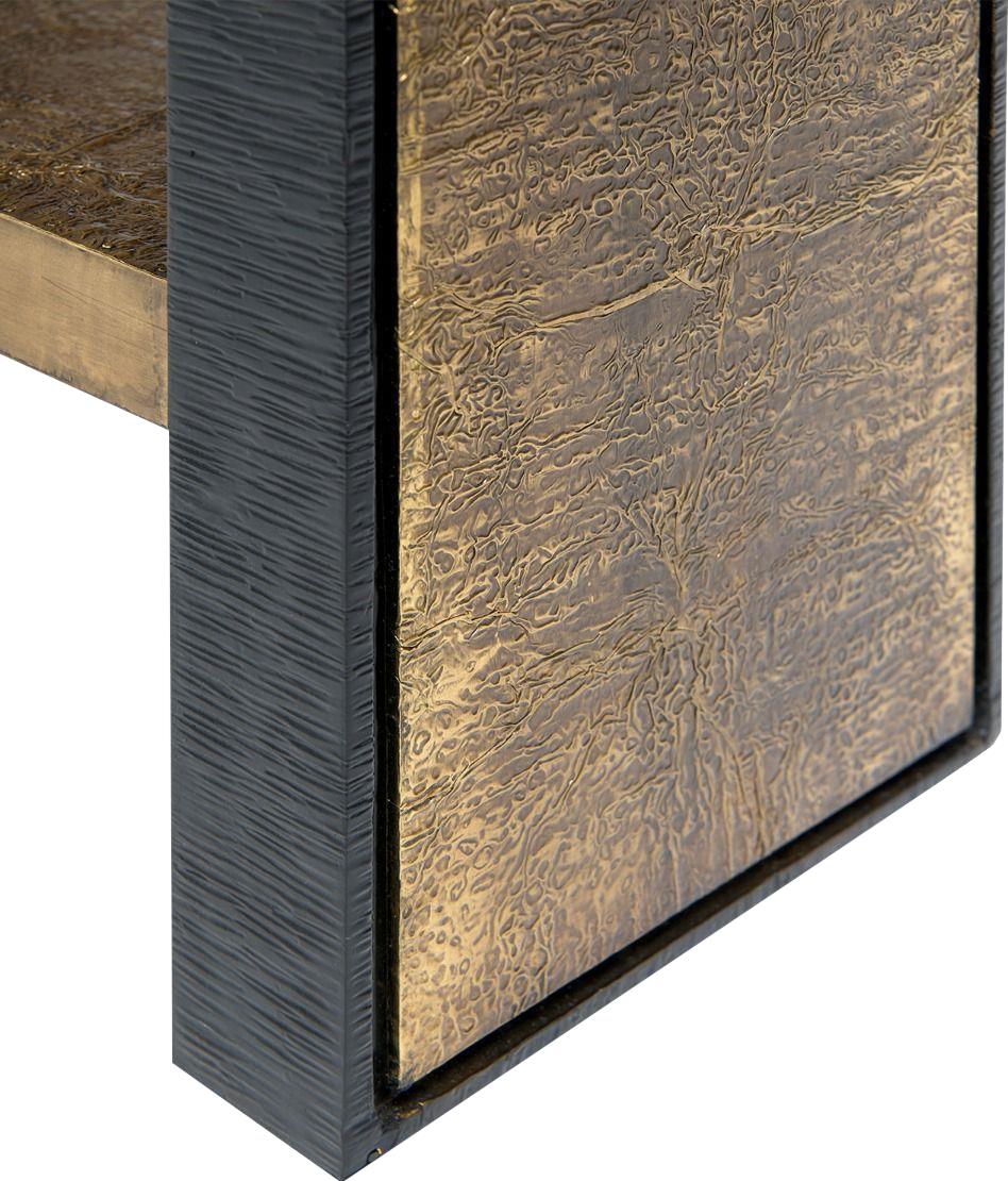 Console BUNGALOW 5 ODEON Contemporary Antique Brass 1 -Shelf Fixed-Image 5