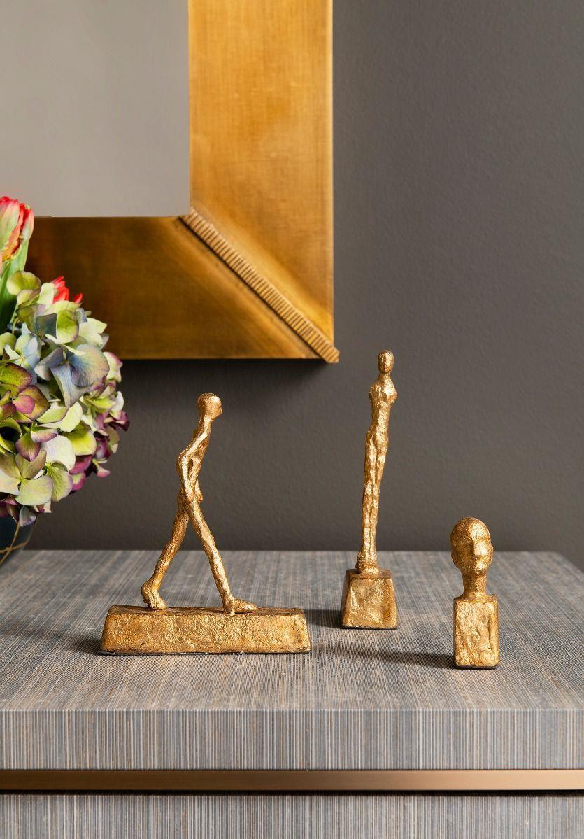 Statues BUNGALOW 5 Surrealist Three Forms Gold Leaf Set 3 Iron-Image 3