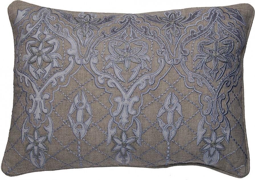 Pillow Throw 14x20 20x14 Dove Gray Velvet Linen Down Feather Insert Handmade-Image 1