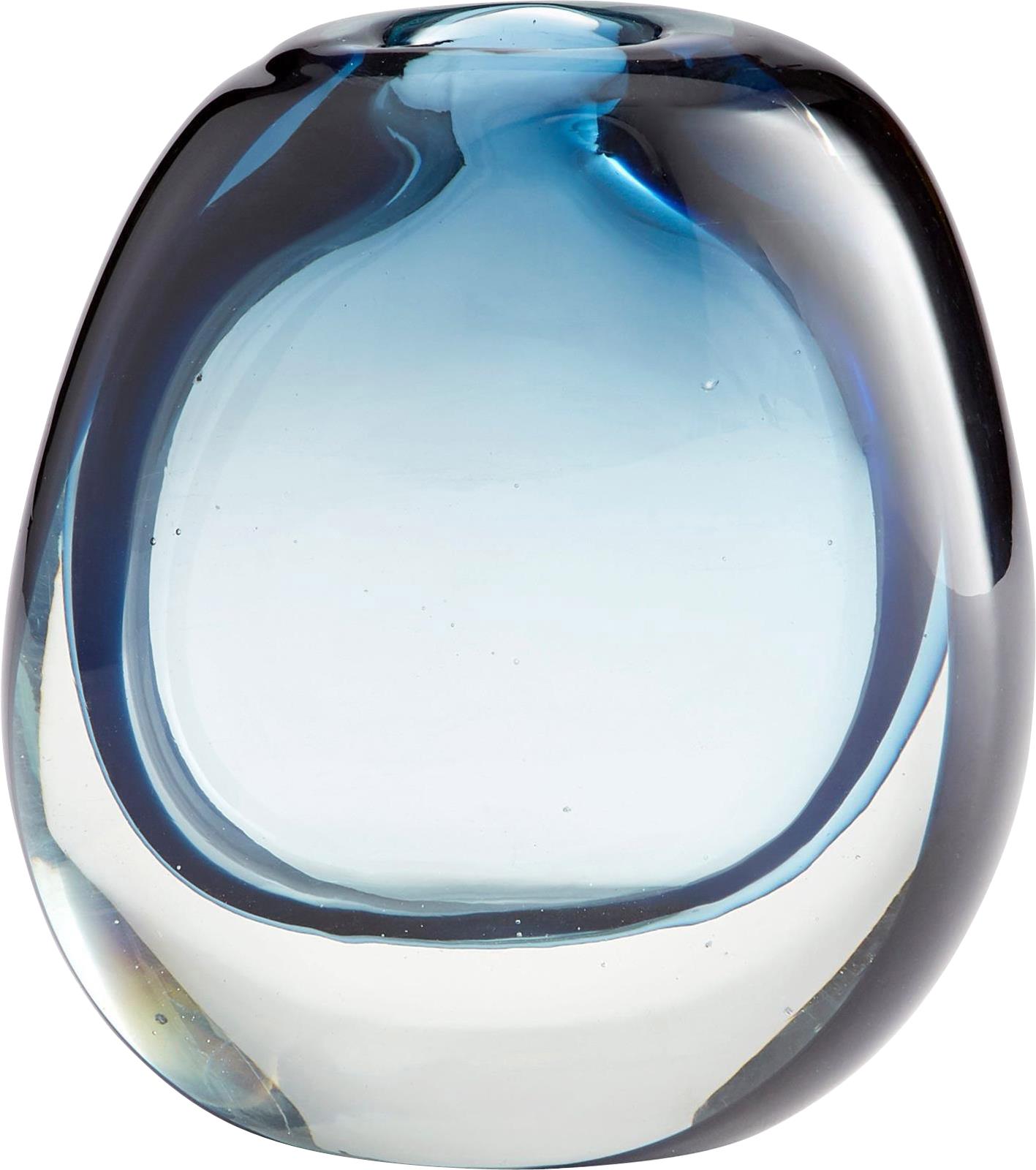 Vase CYAN DESIGN JACINTA Contemporary Clear Blue Glass-Image 2