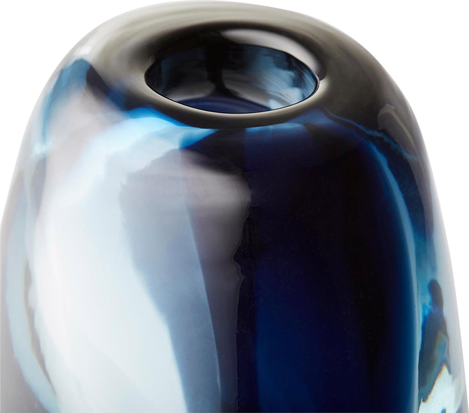Vase CYAN DESIGN JACINTA Contemporary Clear Blue Glass-Image 3