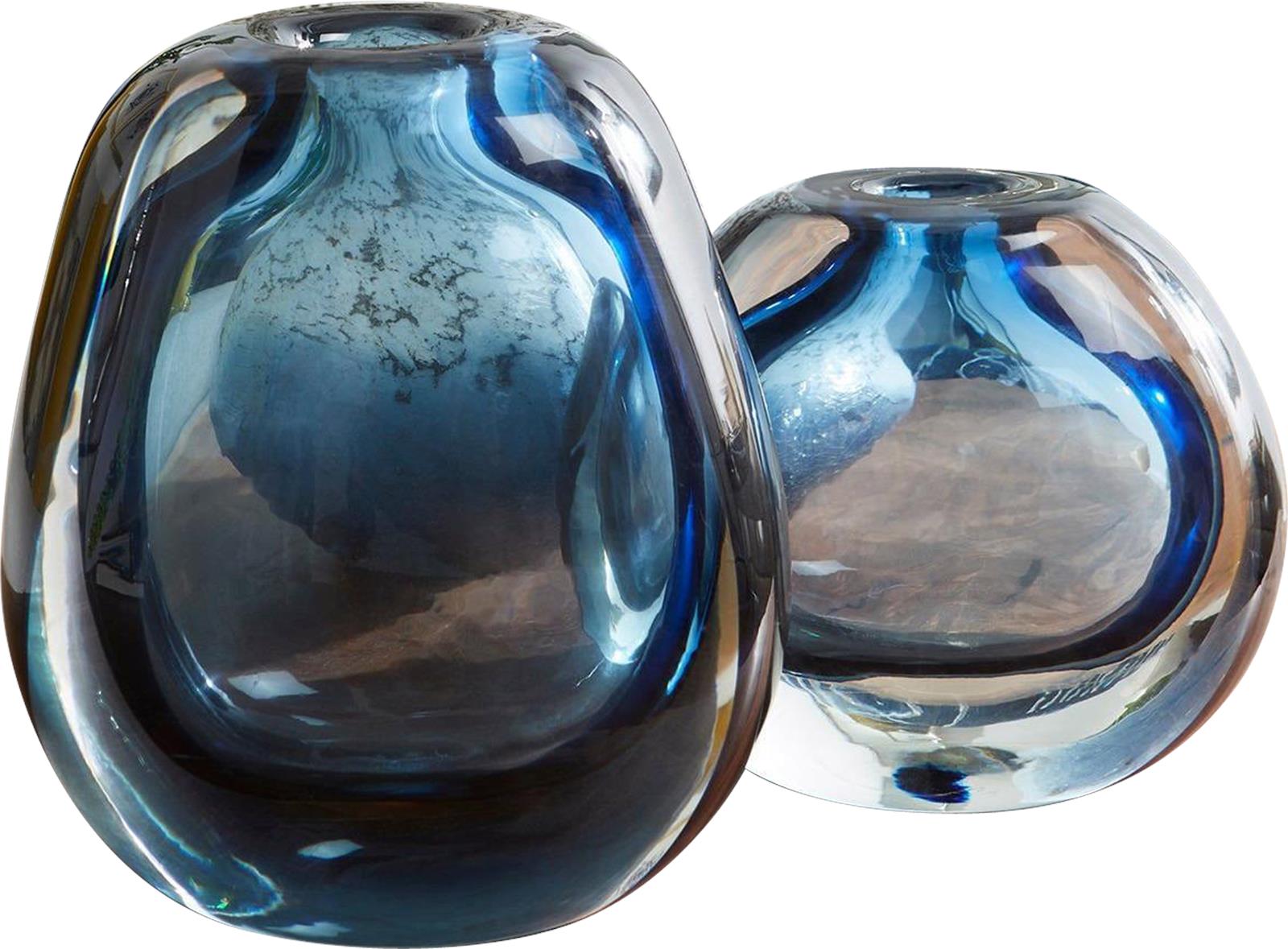 Vase CYAN DESIGN JACINTA Contemporary Clear Blue Glass-Image 4