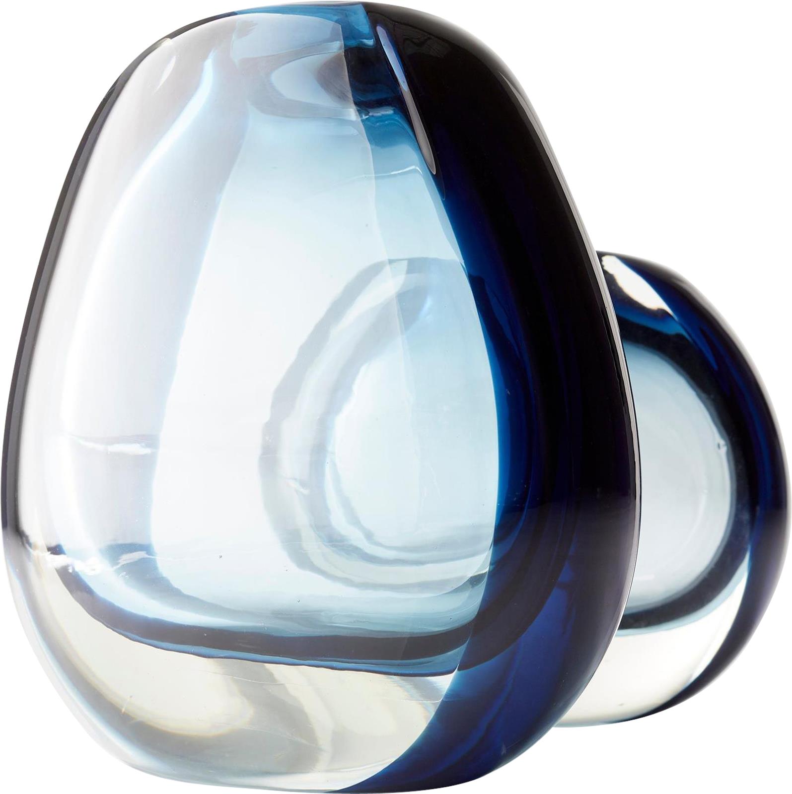 Vase CYAN DESIGN JACINTA Contemporary Clear Blue Glass-Image 5
