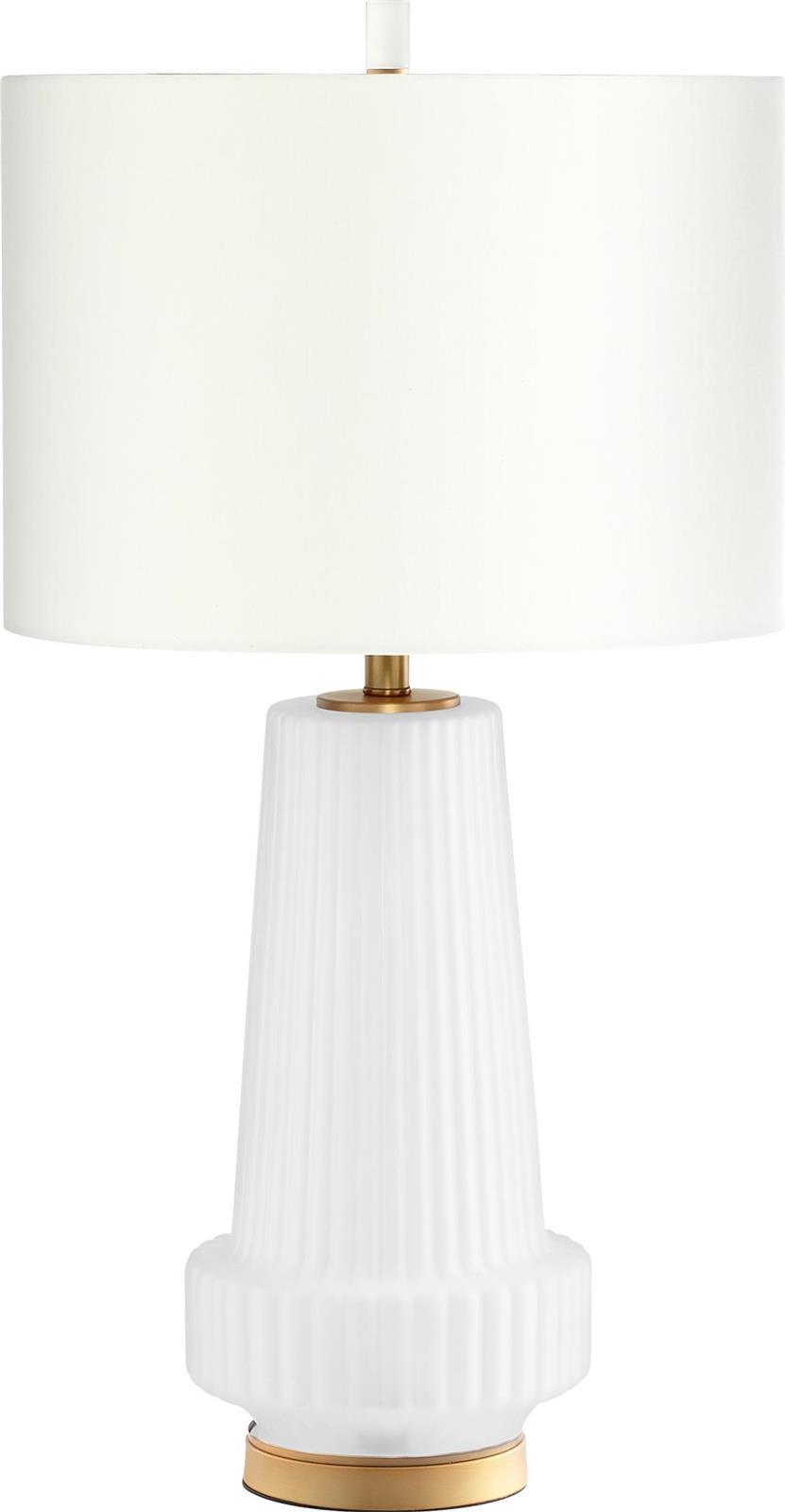 Table Lamp CYAN DESIGN MILA Modern Contemporary 2-Light White Frame Aged Brass-Image 1
