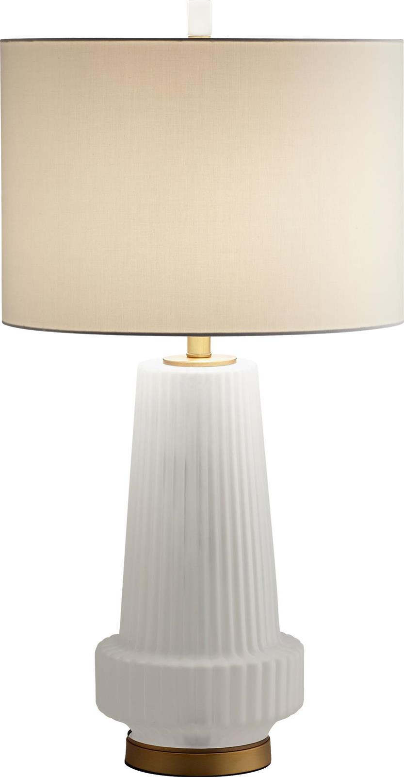 Table Lamp CYAN DESIGN MILA Modern Contemporary 2-Light White Frame Aged Brass-Image 2