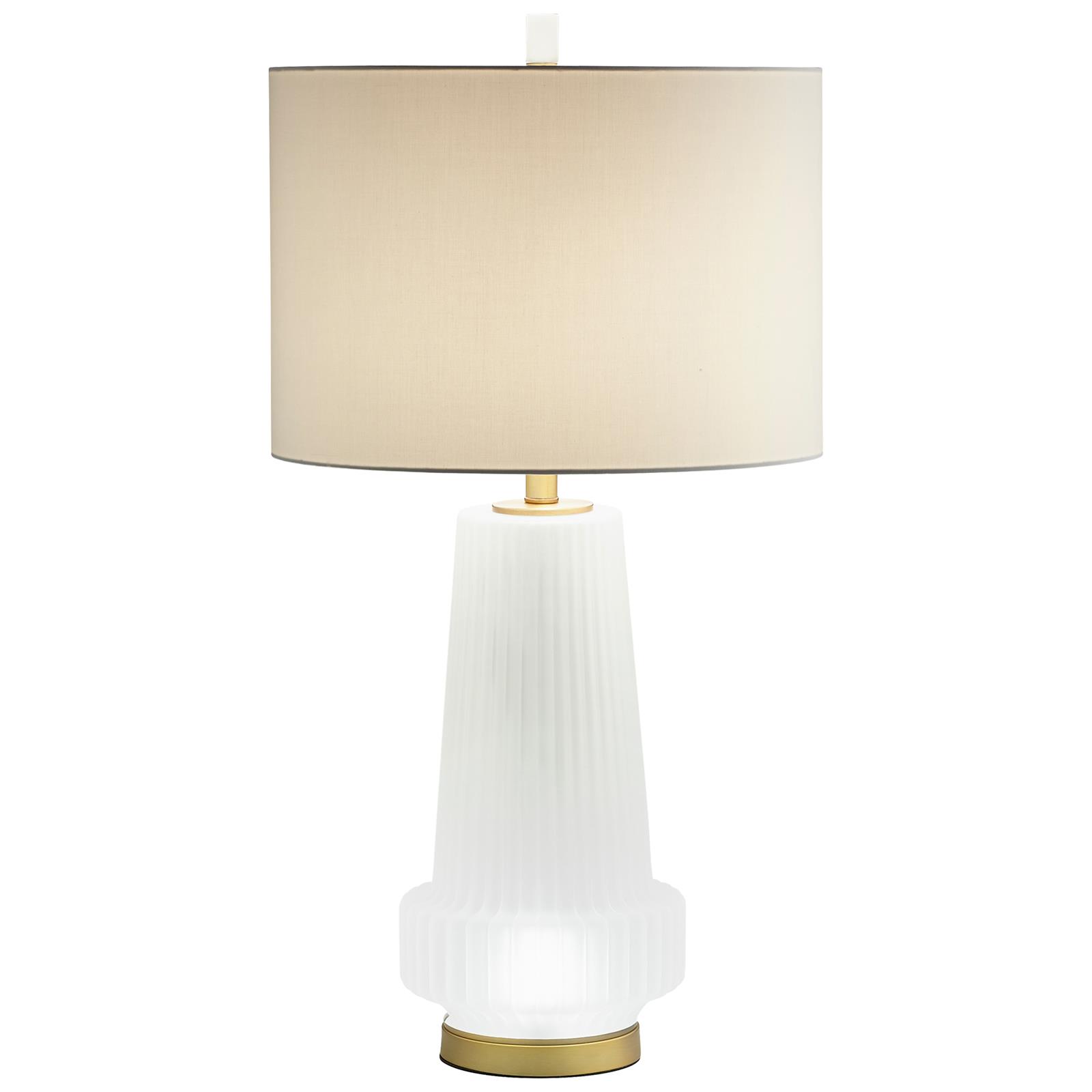 Table Lamp CYAN DESIGN MILA Modern Contemporary 2-Light White Frame Aged Brass-Image 3