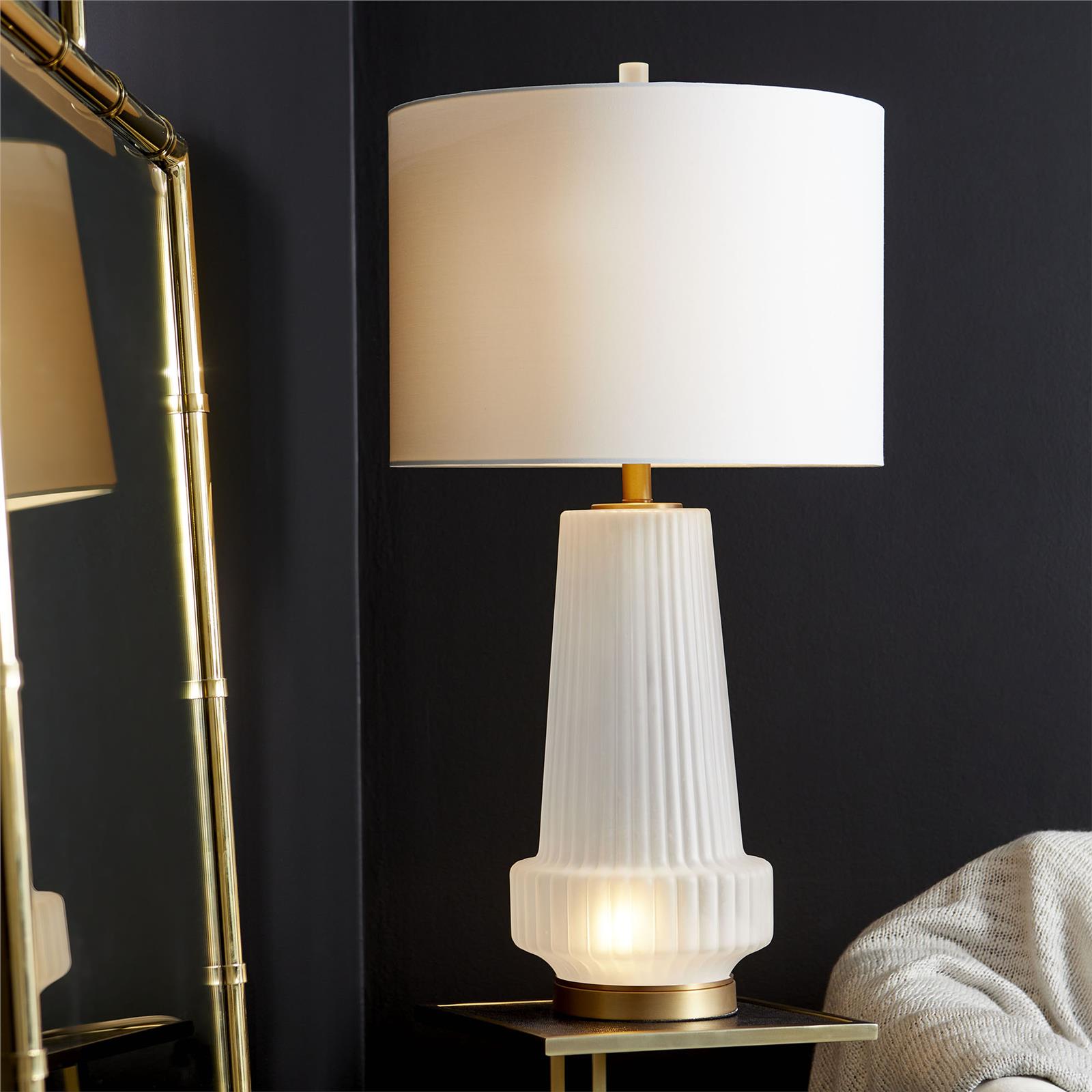 Table Lamp CYAN DESIGN MILA Modern Contemporary 2-Light White Frame Aged Brass-Image 5