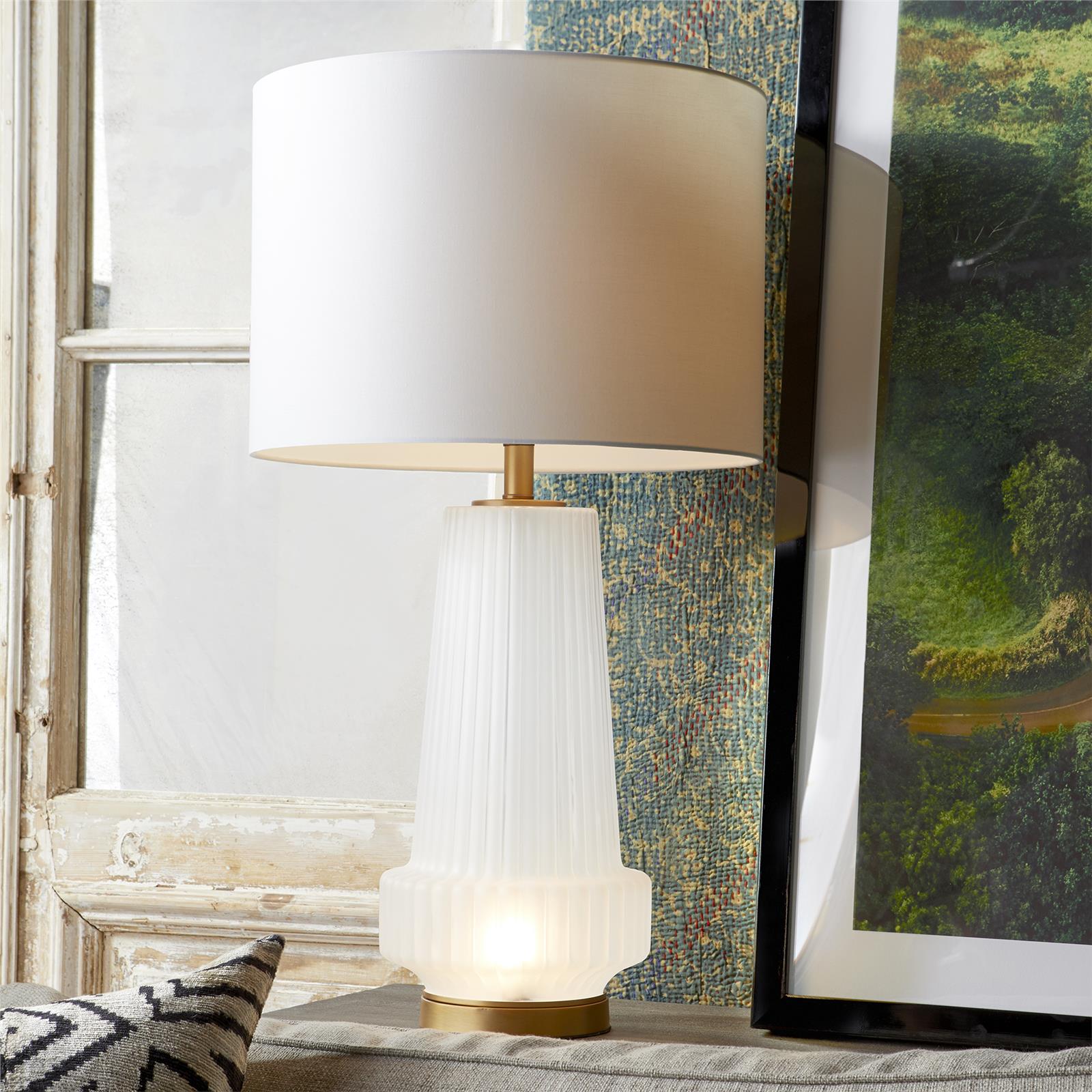 Table Lamp CYAN DESIGN MILA Modern Contemporary 2-Light White Frame Aged Brass-Image 7