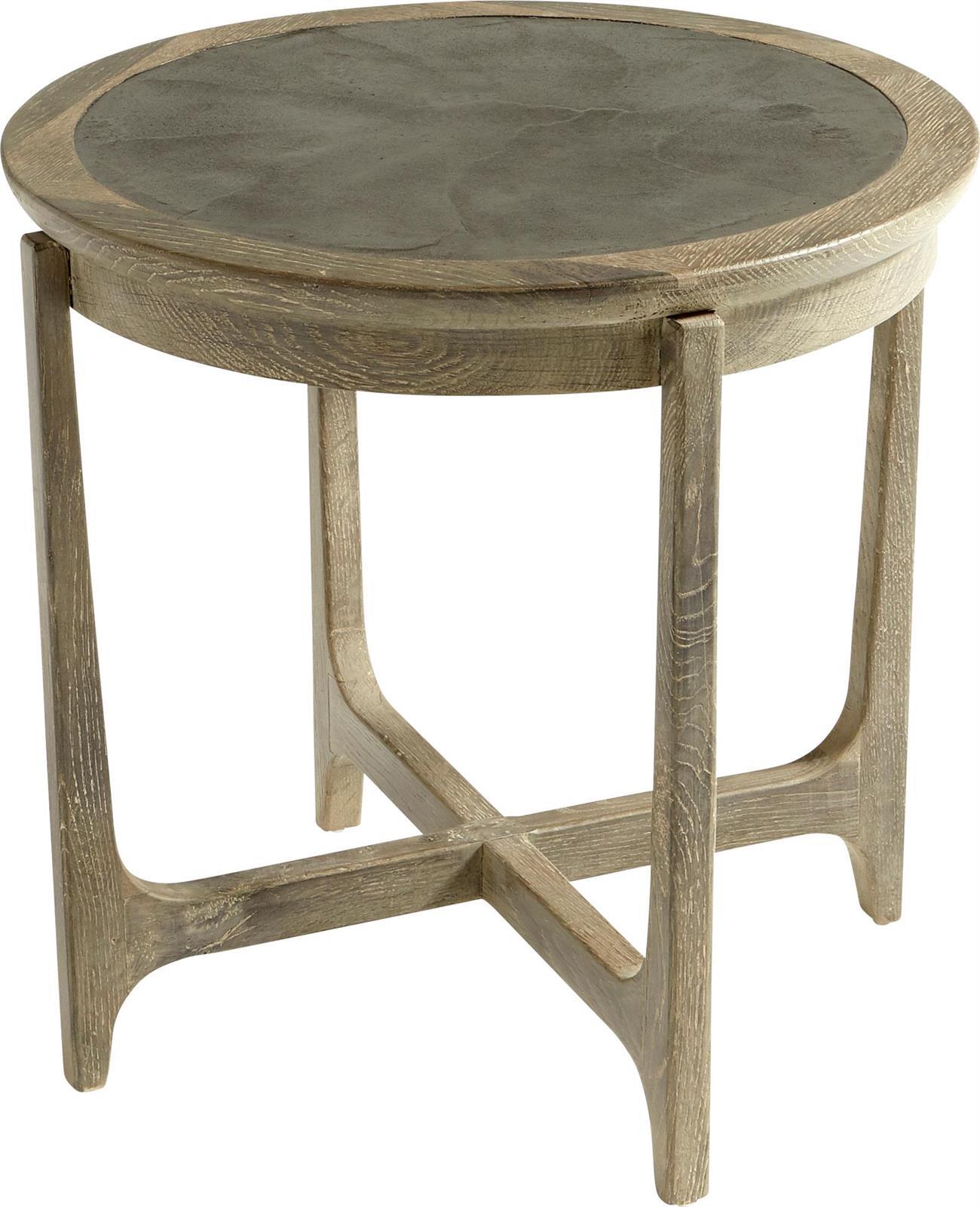 Side Table CYAN DESIGN OSTIA Weathered Oak Granite Top Wood Concrete-Image 1