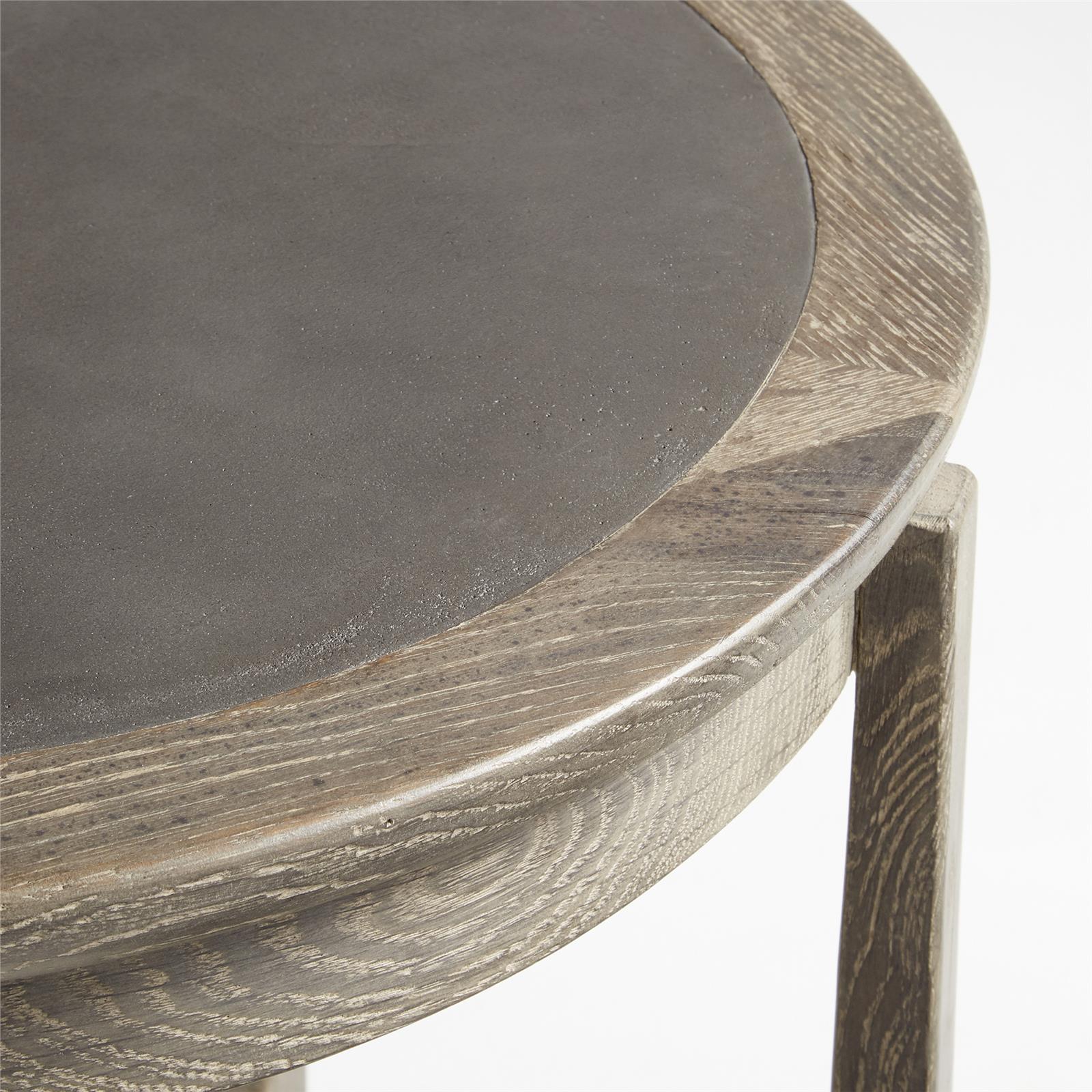 Side Table CYAN DESIGN OSTIA Weathered Oak Granite Top Wood Concrete-Image 2