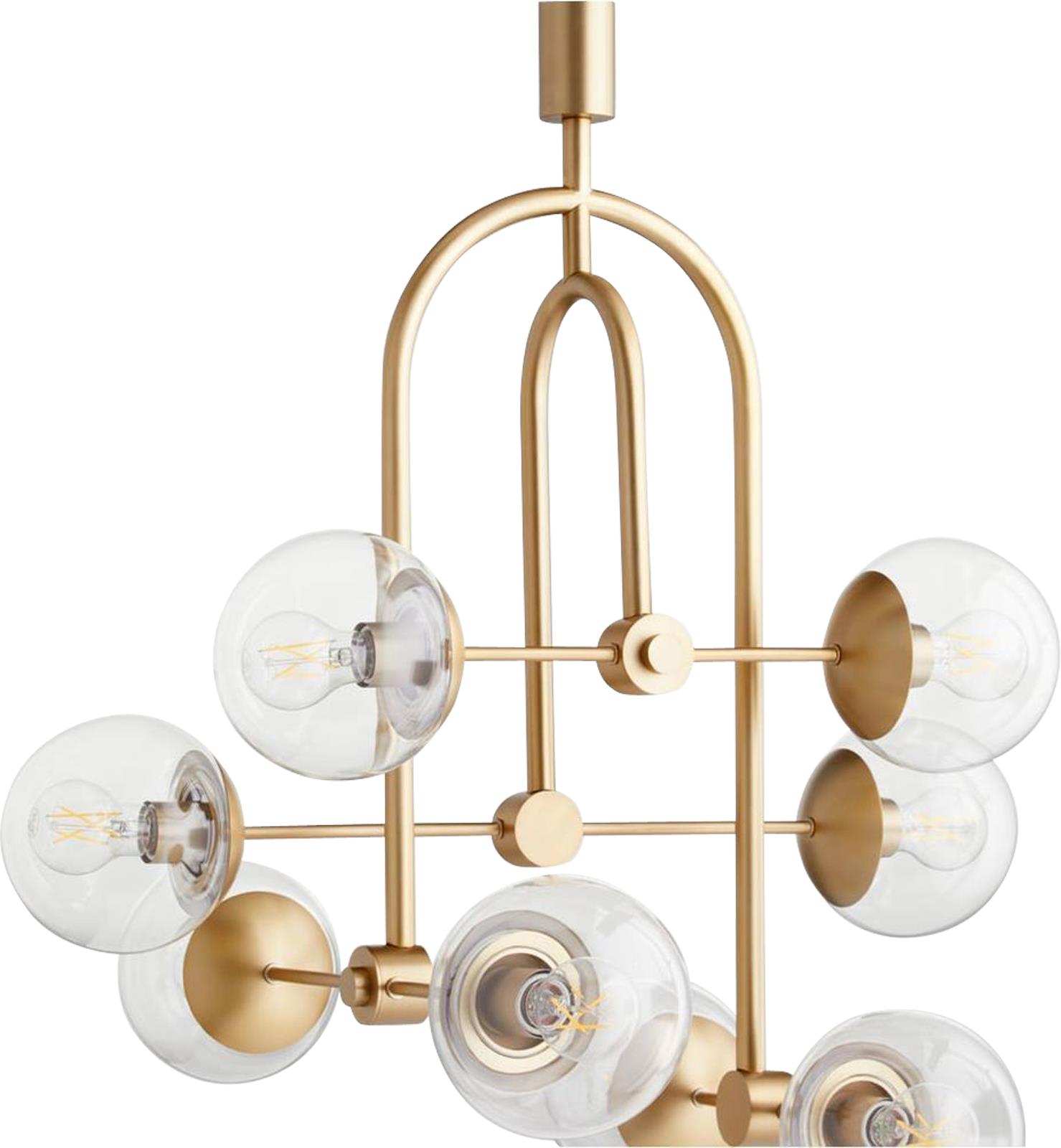 Pendant CYAN DESIGN DREA Mid-Century Modern 8-Light Aged Brass Clear Glass Iron-Image 2
