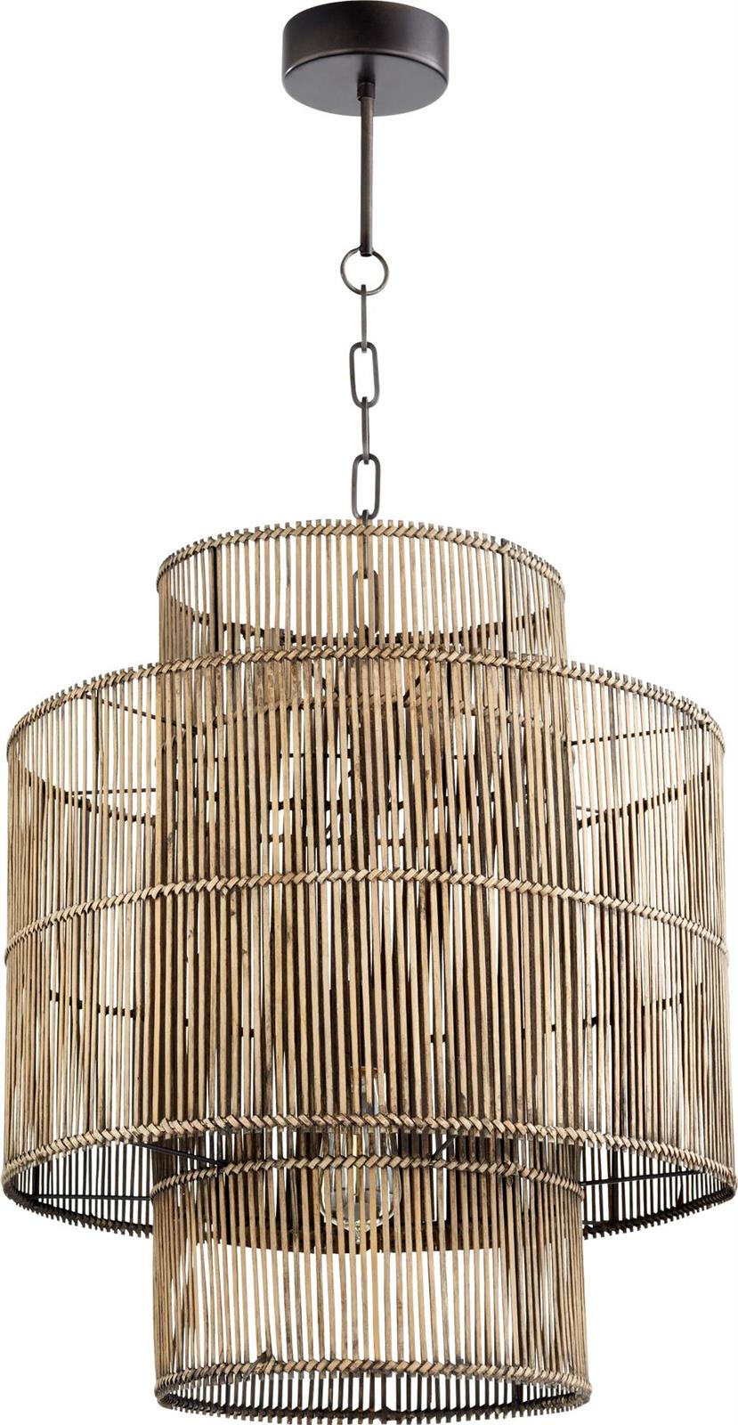 Pendant Light CYAN DESIGN HAMMOND 1-Light Bamboo Iron Rattan Medium E26 100W-Image 1