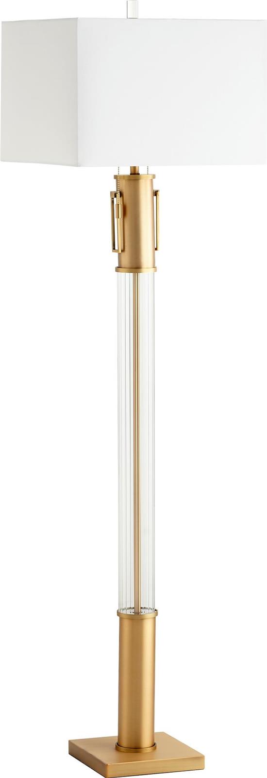 Floor Lamp CYAN DESIGN PALAZZO Contemporary Box Shade 1-Light Aged Brass Iron-Image 1