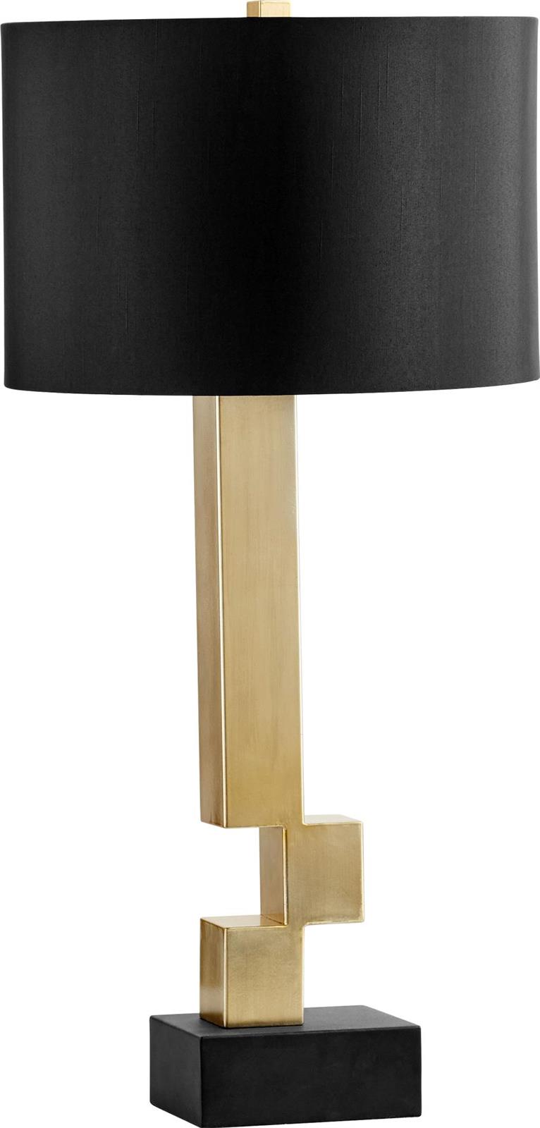 Table Lamp CYAN DESIGN RENDEZVOUS 1-Light Black Shade Gold Frosted Iron Liner-Image 1
