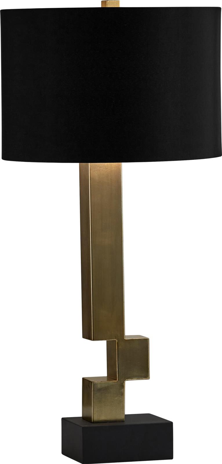 Table Lamp CYAN DESIGN RENDEZVOUS 1-Light Black Shade Gold Frosted Iron Liner-Image 2