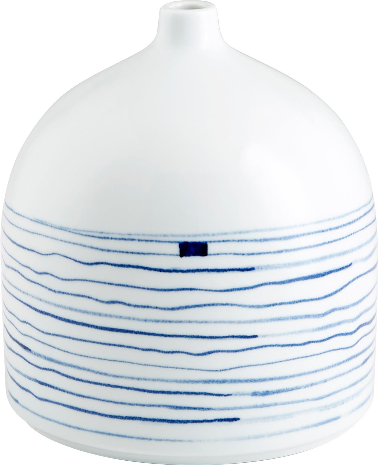 Vase CYAN DESIGN WHIRLPOOL White Blue Ceramic-Image 1