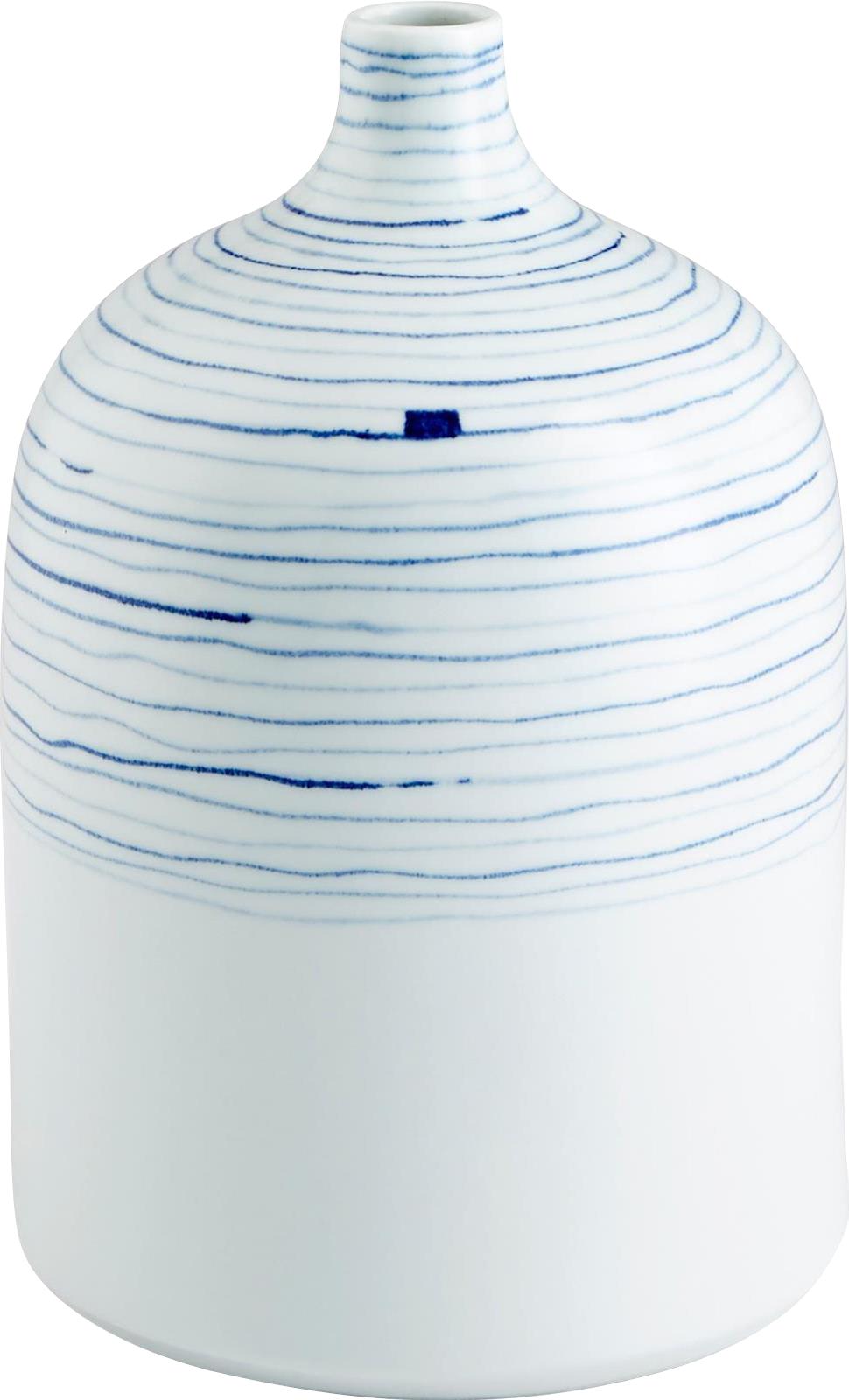 Vase CYAN DESIGN WHIRLPOOL Blue White Ceramic-Image 2