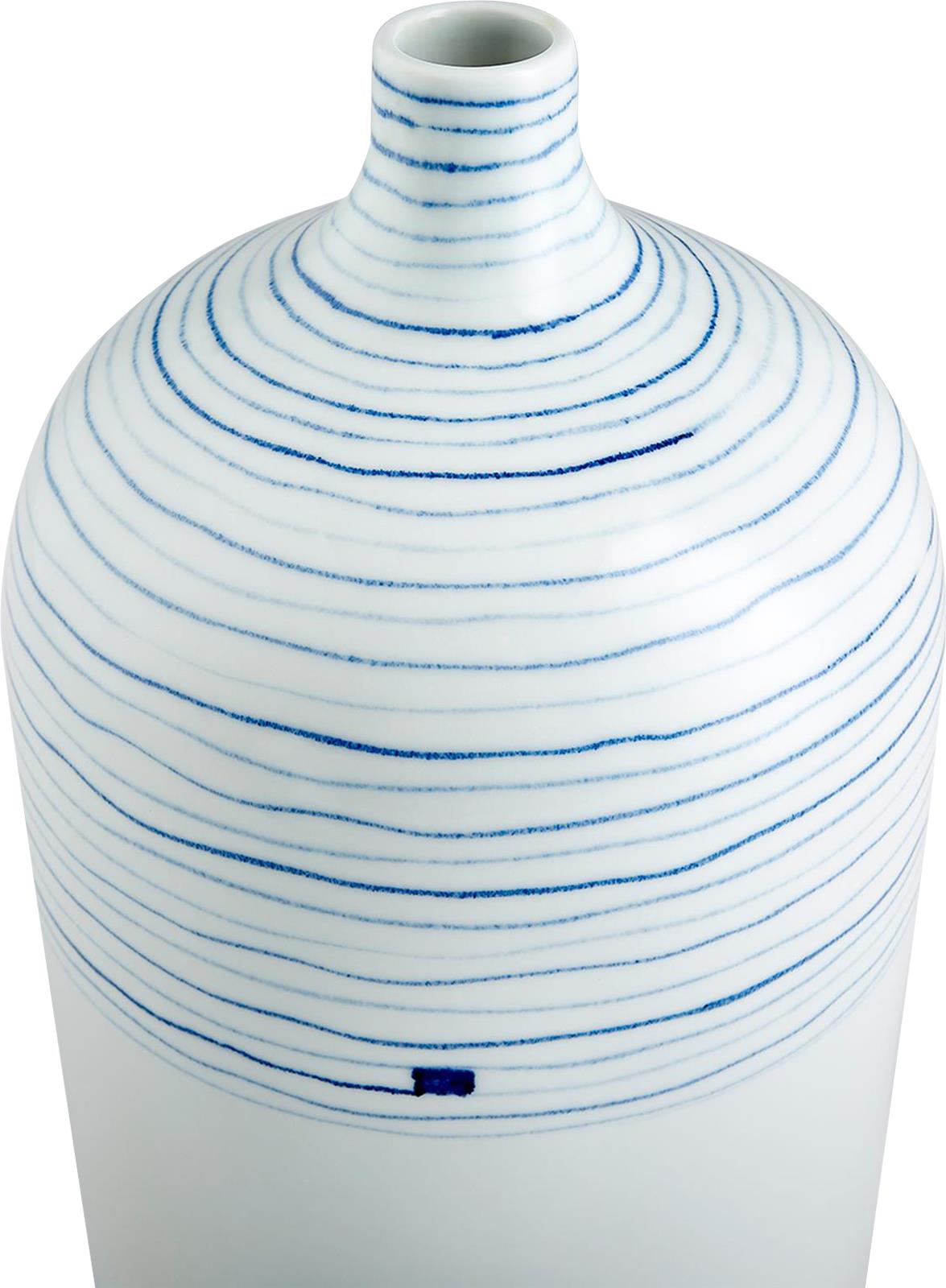 Vase CYAN DESIGN WHIRLPOOL Blue White Ceramic-Image 3