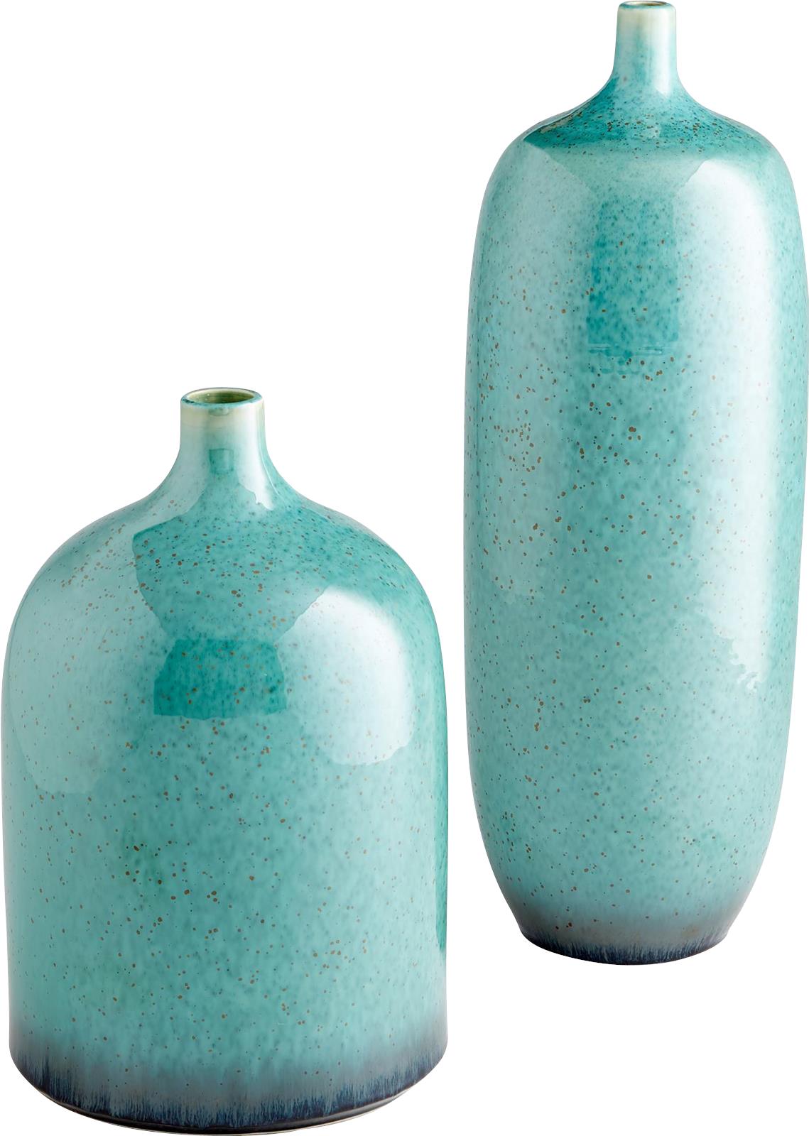 Vase CYAN DESIGN Turquoise Glaze Ceramic-Image 1