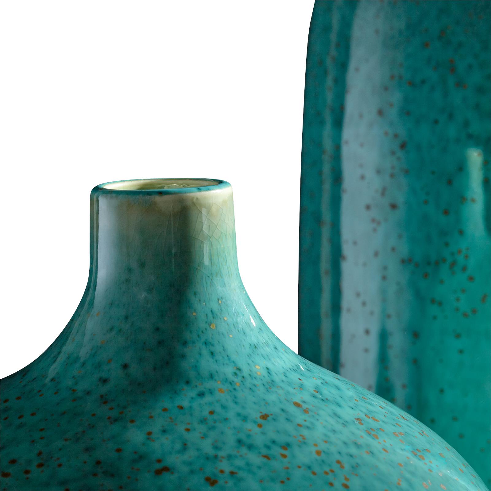 Vase CYAN DESIGN Turquoise Glaze Ceramic-Image 3