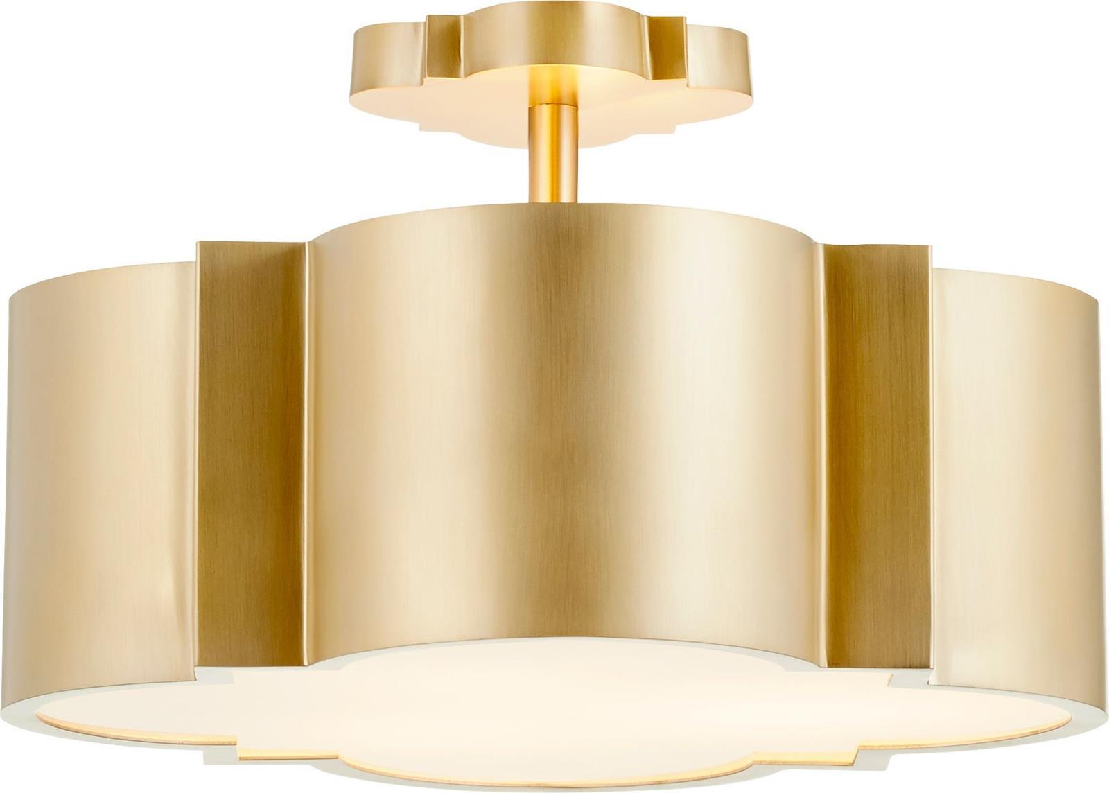 Chandelier CYAN DESIGN 3-Light Aged Brass Opal Glass Shade Medium E26 60W-Image 1