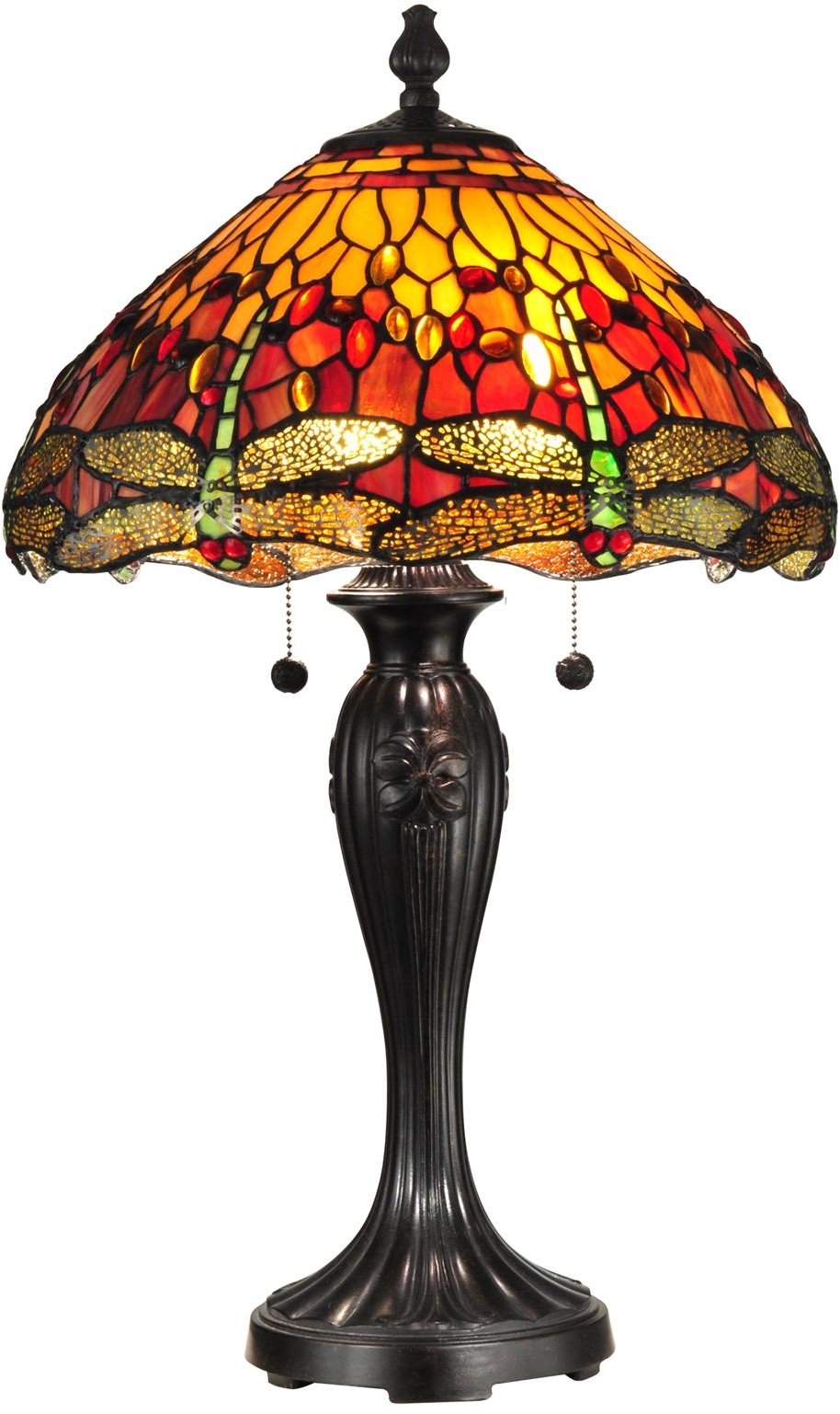 Table Lamp DALE TIFFANY REVES 2-Light Fieldstone Stone Metal Shades Included-Image 1