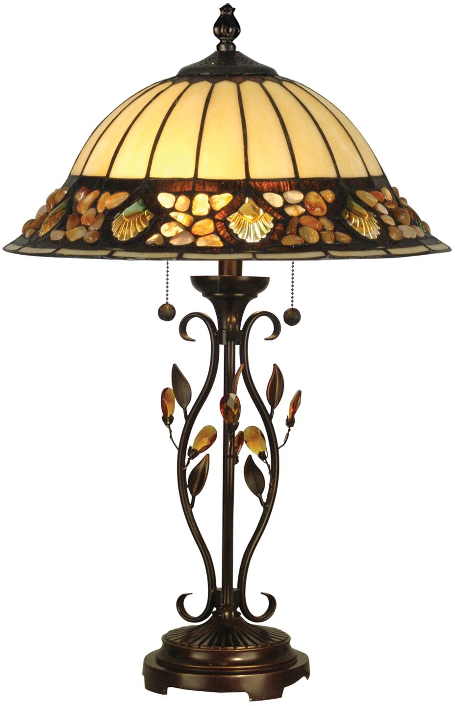 Dale Tiffany Pebblestone Table Lamp, Glass, Golden Sand, 2 Lights-Image 1