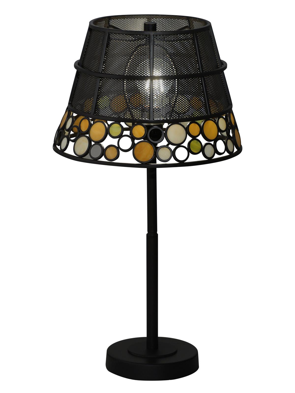 Table Lamp DALE TIFFANY PASQUAL Contemporary Round Pedestal 2-Light Antique-Image 1