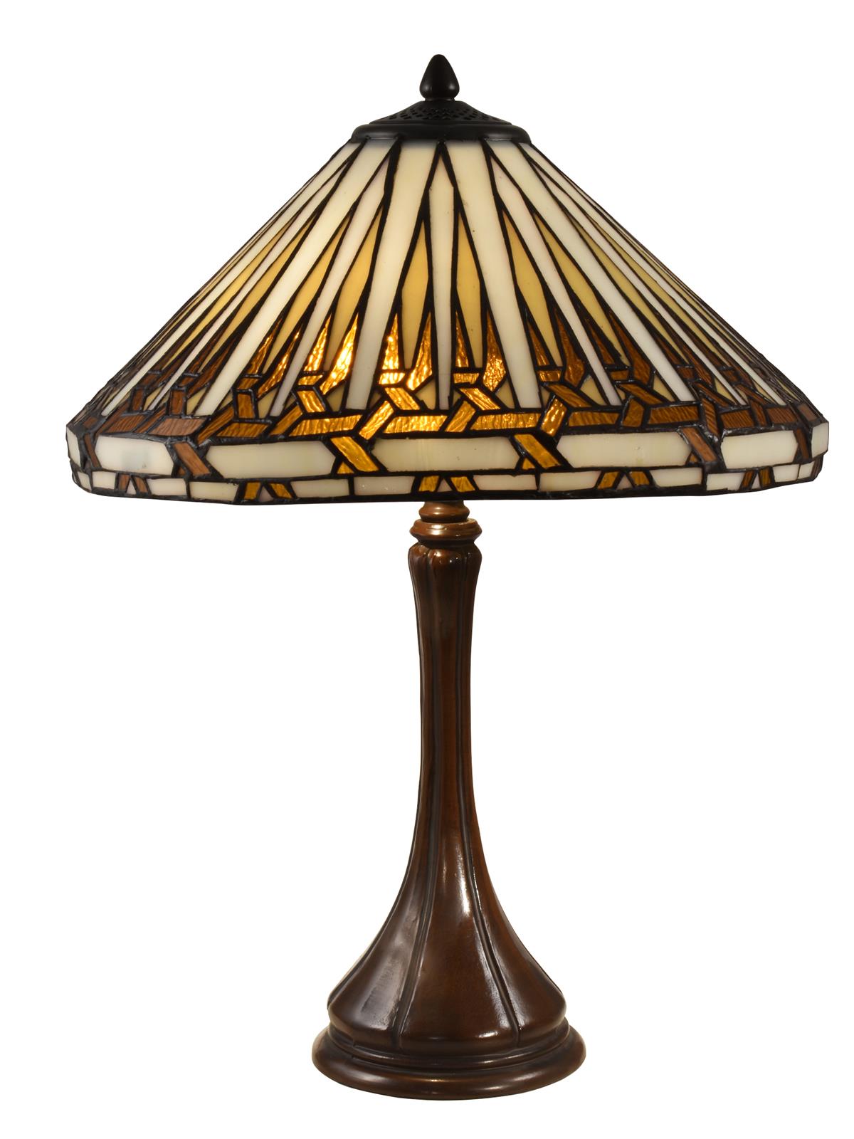 Table Lamp DALE TIFFANY ALMEDA Contemporary Tapered Center Column Conical Shade-Image 1