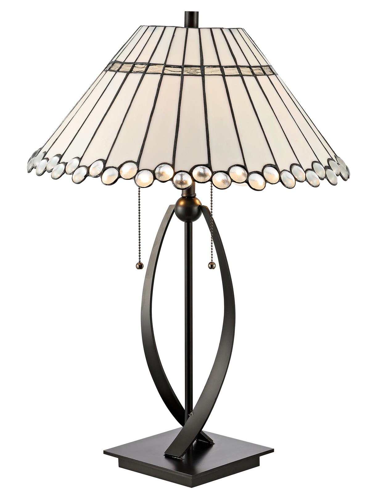 Table Lamp DALE TIFFANY CORDELIA Contemporary 2-Light Monochromatic Shade-Image 1