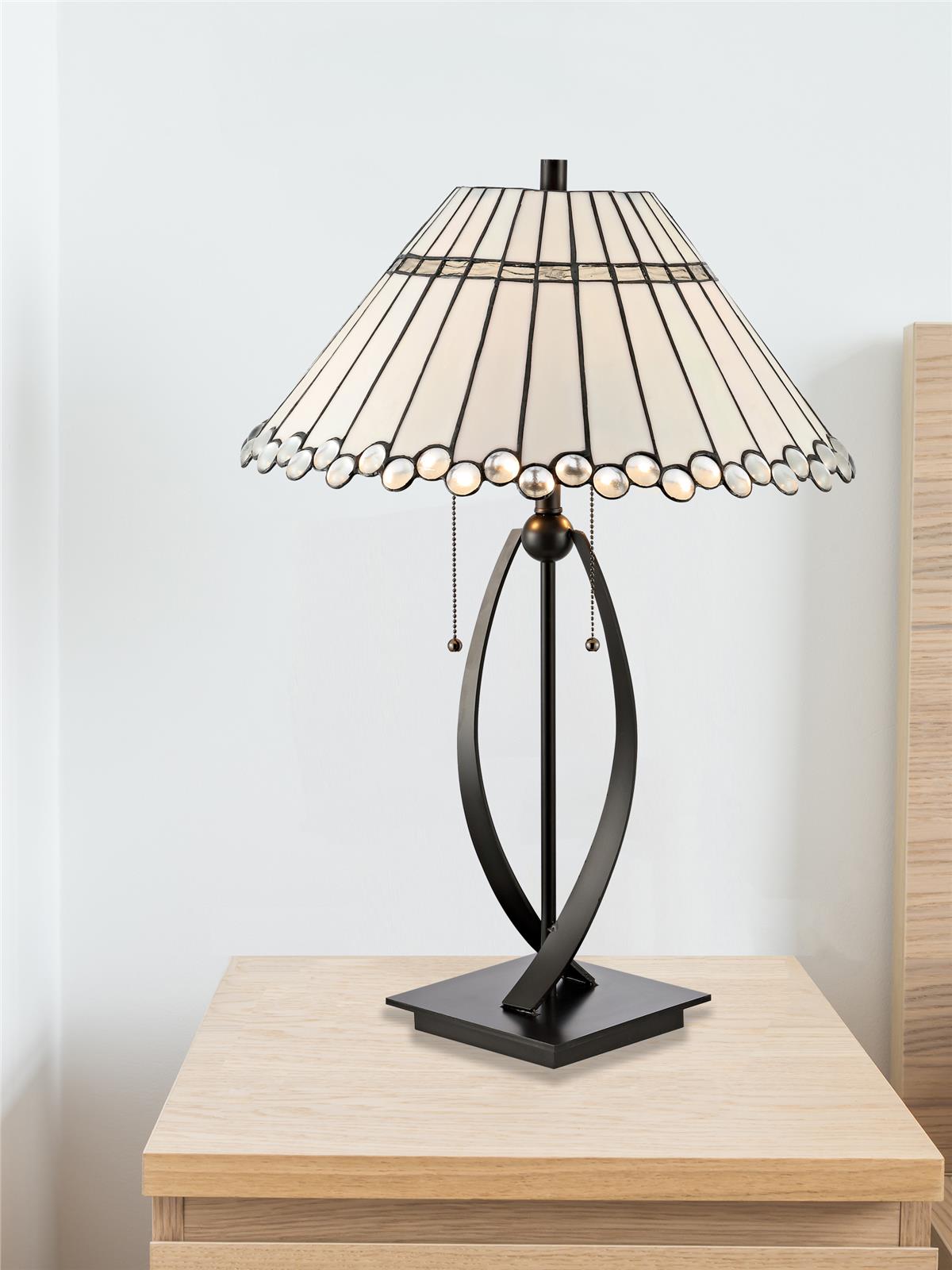 Table Lamp DALE TIFFANY CORDELIA Contemporary 2-Light Monochromatic Shade-Image 3