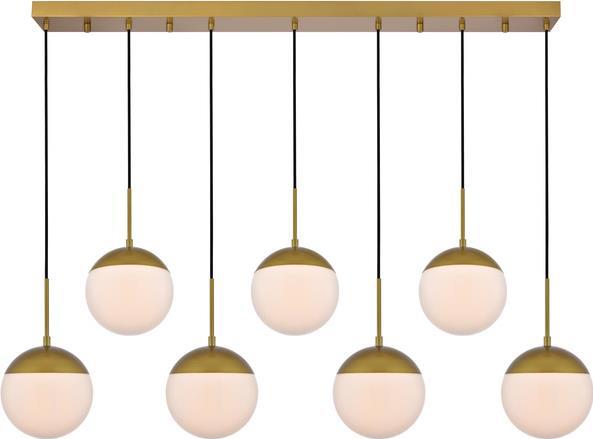 Pendant Light ECLIPSE Transitional Brass Milk White Metal Wire Glass Medium E26-Image 1