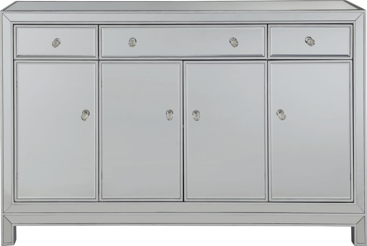Buffet Cabinet Sideboard Modern Contemporary Antique Silver Paint Solid Wood 4-Image 1