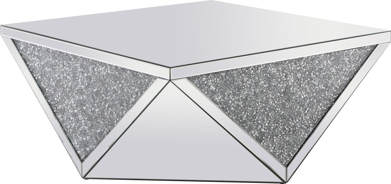 Coffee Table Cocktail Modern Contemporary Square 38-In Clear Crystal-Image 1
