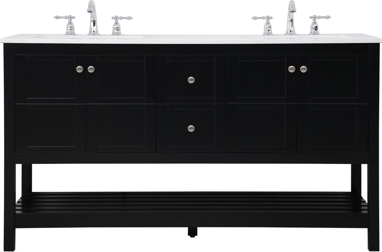 Bathroom Vanity Sink Traditional Antique Single Black Brushed Nickel Silver-Image 1