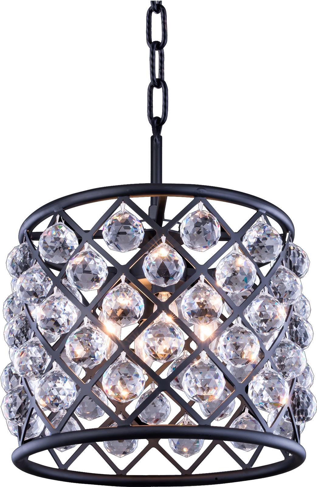 Pendant Lamp MADISON 4-Light Clear Crystal Mocha Brown Royal-Cut Candelabra E12-Image 1