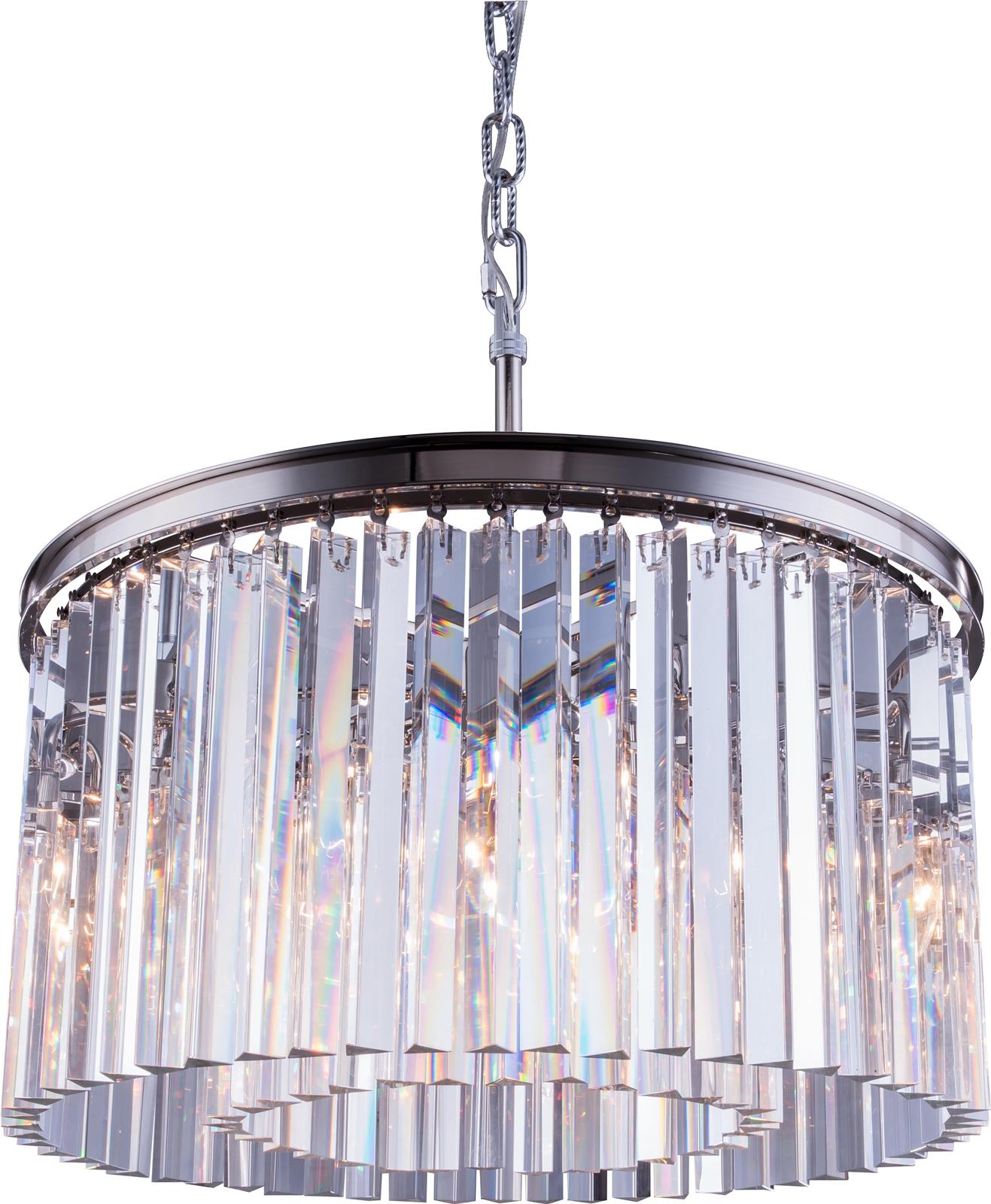 Pendant Lamp SYDNEY 8-Light Polished Nickel Silver Gray Royal-Cut Crystal-Image 1