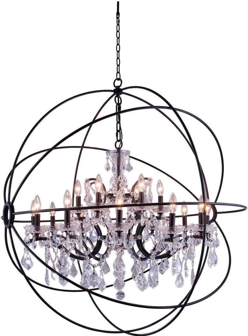 Chandelier GENEVA Old World 18-Light Dark Bronze Crystal Clear Metal Royal-Cut-Image 1