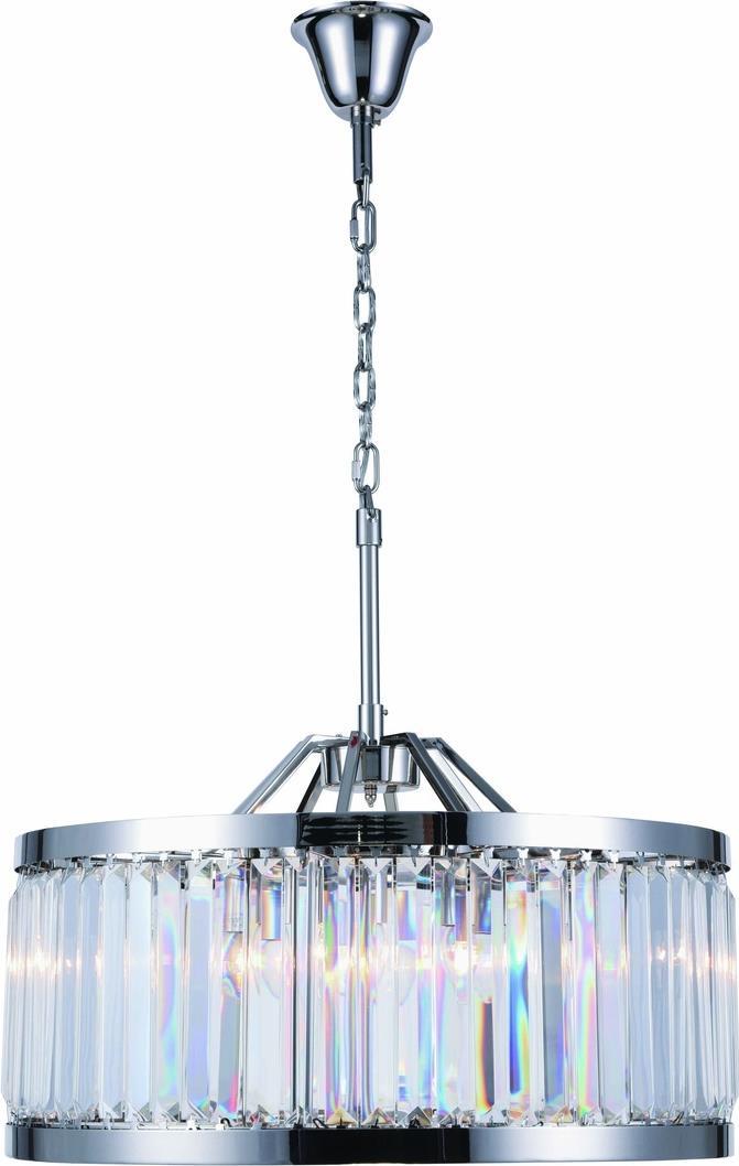 Pendant Light CHELSEA Traditional Antique 8-Light Crystal Polished Nickel Clear-Image 1