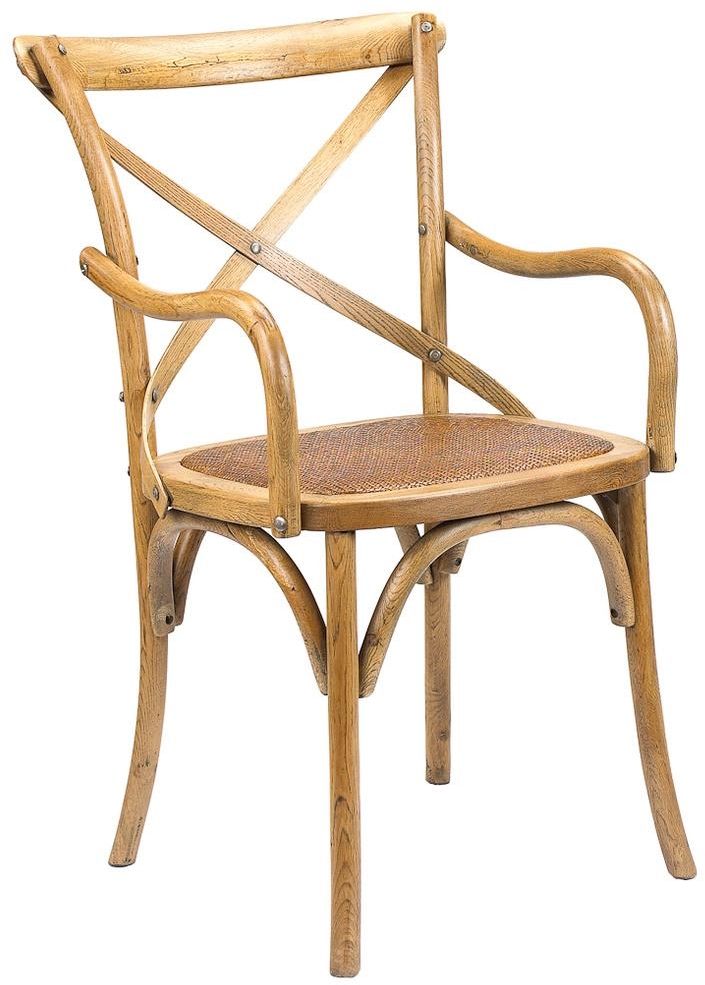 New Dining Arm Chair Reproduction Oak Oak Rattan Bosquet FH 424