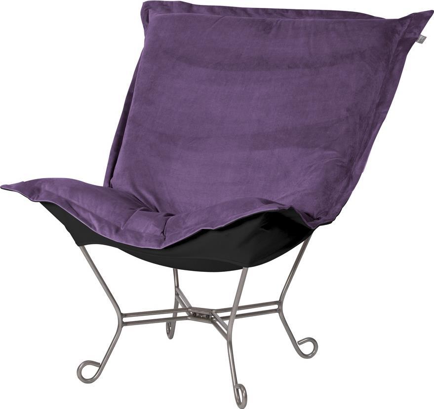 Pouf Chair HOWARD ELLIOTT Bella Eggplant Purple Polyester Poly-Image 1