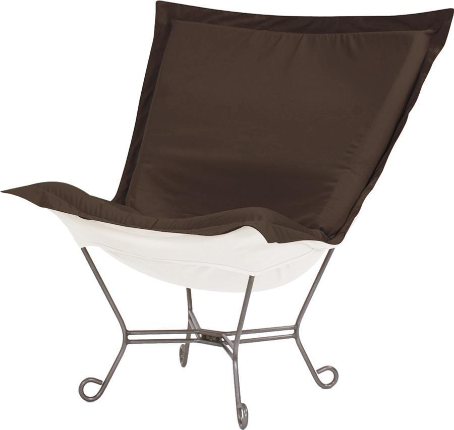 Pouf Chair HOWARD ELLIOTT Chocolate Brown Seascape Sunbrella Acrylic Out-Image 2