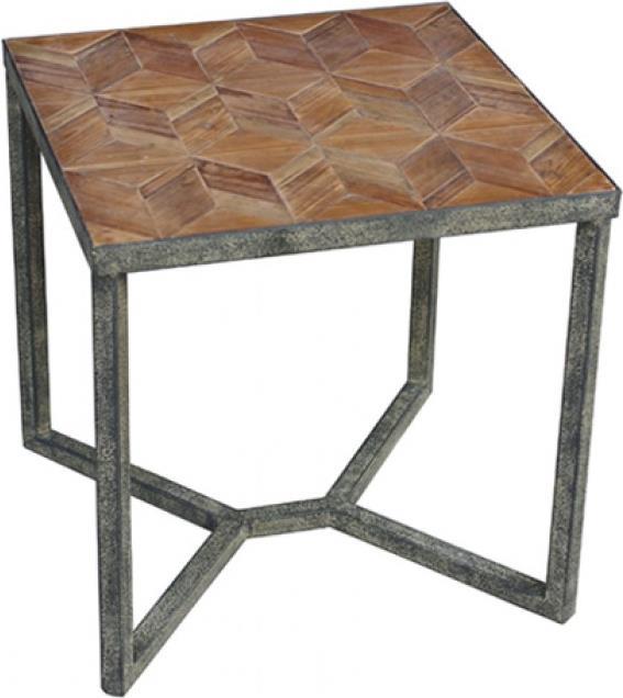 End Table Side Square Natural Reclaimed Pine-Image 1