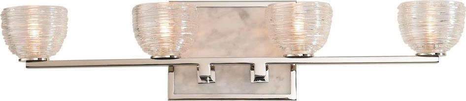 Bath Fixture Vanity Light KALCO BIANCO Casual Luxury 4-Light White Backplate-Image 1