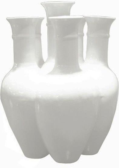 Vase Pipe Flower Colors May Vary White Variable Porcelain Polished Nickel-Image 1