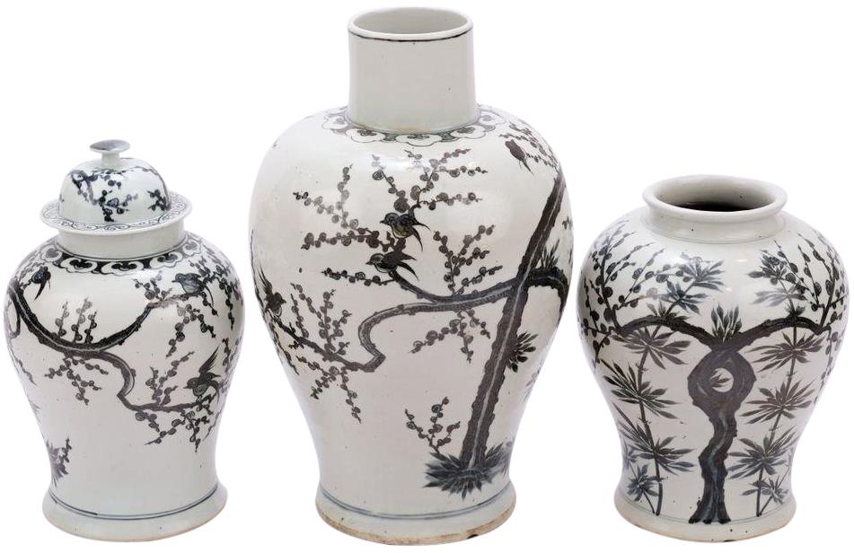 Jar Vase YUAN DYNASTY Bamboo Flared Rim Colors May Vary White Black Variable-Image 3