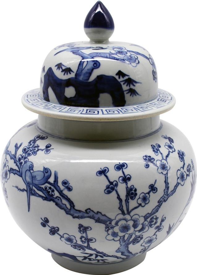 Ginger Jar Vase Flower Floral Colors May Vary Blue White Variable Handmade-Image 2