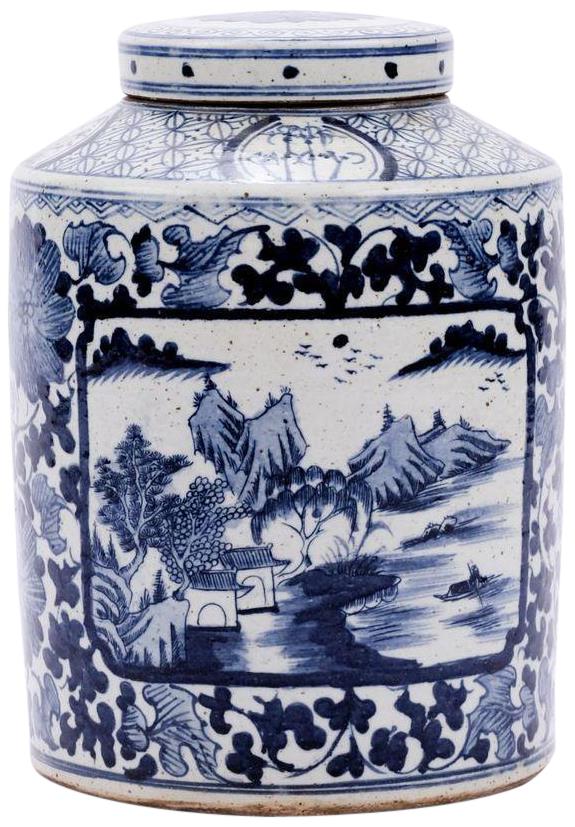 Tea Jar Service Items Vase DYNASTY Floral Landscape Medallion Colors May Vary-Image 1